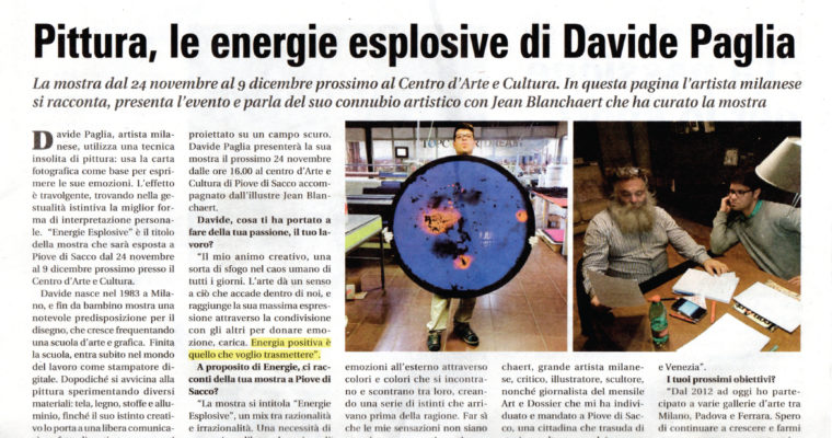 Pittura, le energie esplosive di Davide Paglia